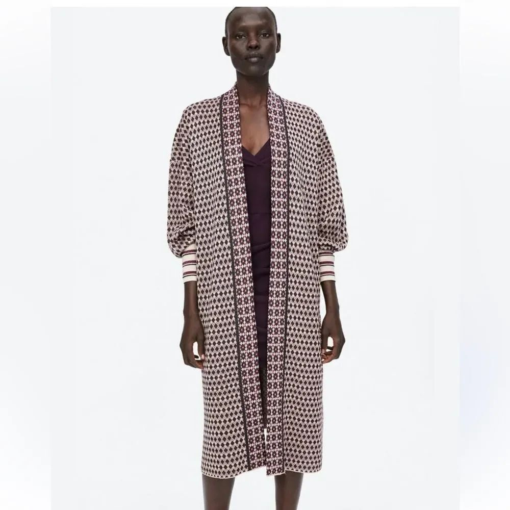 Zara Special Edition Jacquard Knit Coat cardigan